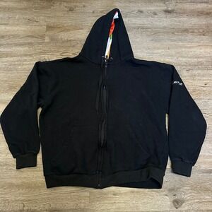 Microsoft Boardroom Mens Zip Up Hoodie Black Tech Logo Sweatshirt Medium